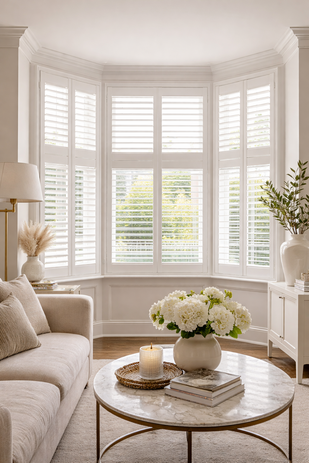 Plantation shutters on windows Hampshire Berkshire — precision fitted by Shutters by Balaz